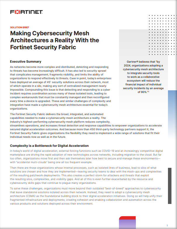Making Cybersecurity Mesh Architectures